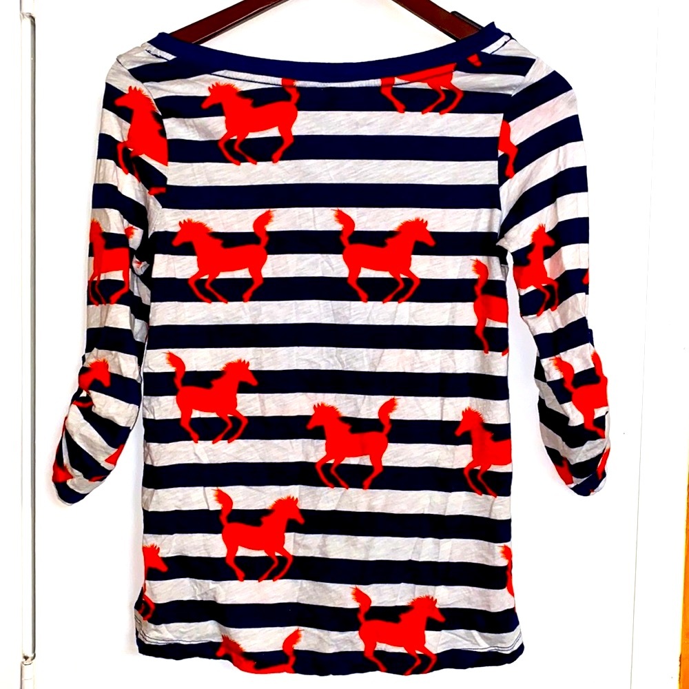 Anthropologie Bright Horses Stripe Knit Button Top - Picture 8 of 11